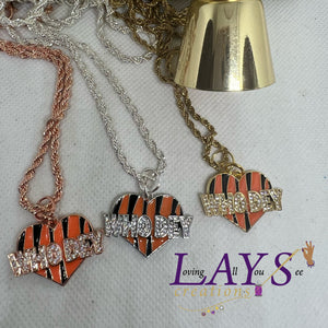Who Dey bengals inspired heart necklace