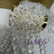 Load image into Gallery viewer, 10mm faceted crystal bead strand- clear diamonds
