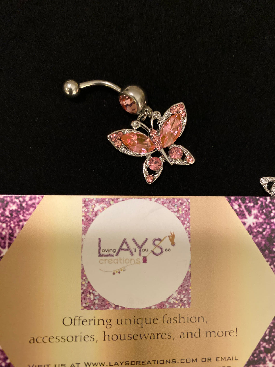 Sparkly Butterfly belly ring