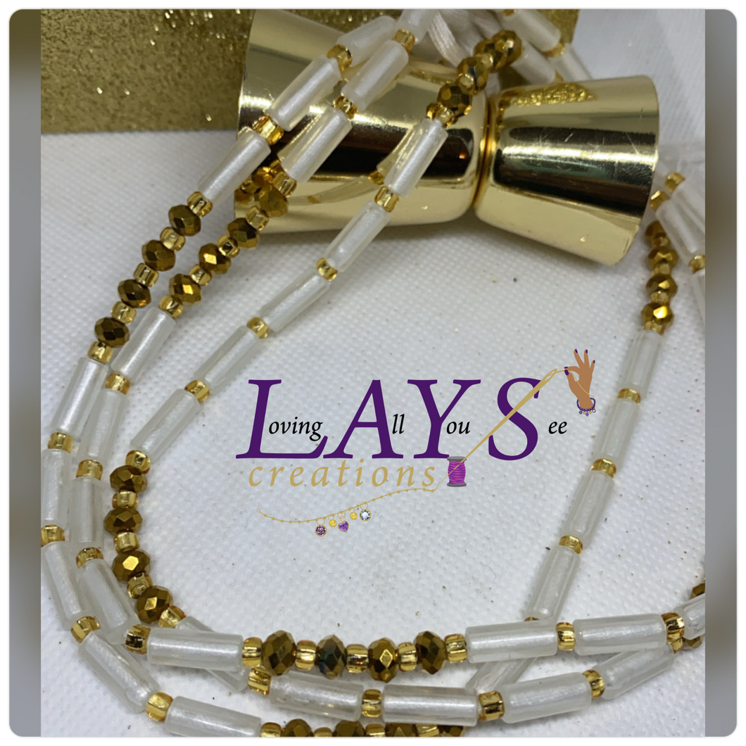 Glowing gold crystal waist beads- Glow in the dark