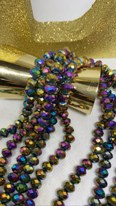 8mm faceted electroplated crystal rondell bead strands- select color