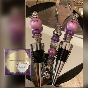 Queen Purple Bottle Opener/Stopper Set