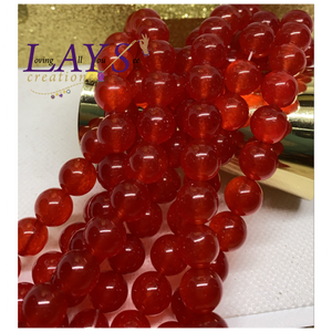 10mm transparent red agate