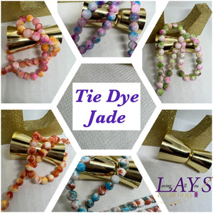 10mm tie dye inspired jade bead strands- Various Colors