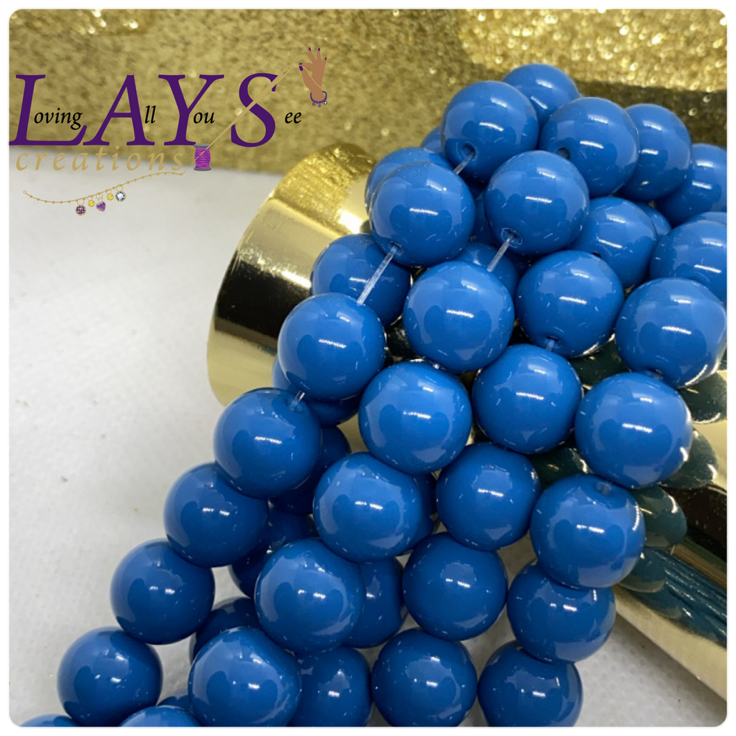 10mm Glass beads- Blueberry