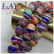Load image into Gallery viewer, 10mm synthetic Striped Malachite bead strand
