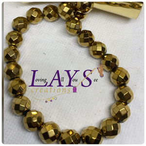 10mm shiny dark gold/bronze Faceted hematite bead strands B043905