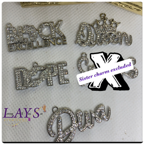 Queen things MicroPave worded charm bundle-Silver READ FULL DESCRIPTION