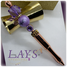 Load image into Gallery viewer, Rose Gold and Purple Faith Heavy Metal Pen
