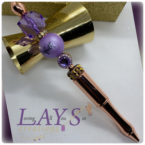 Rose Gold and Purple Faith Heavy Metal Pen