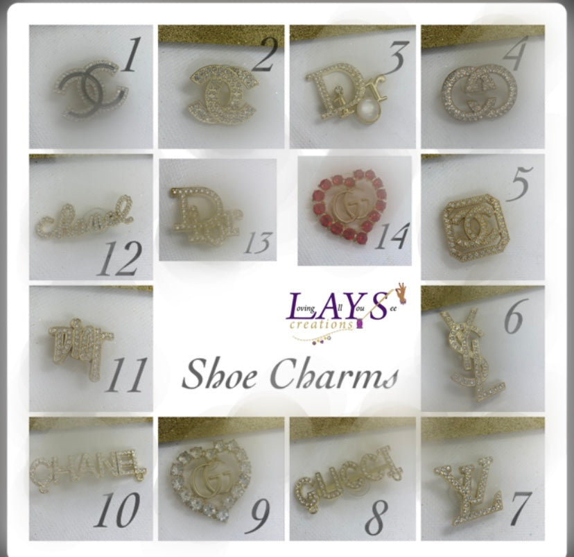 Luxury Bling Shoe Charms- Gold or silver base – Loving All You See Creations