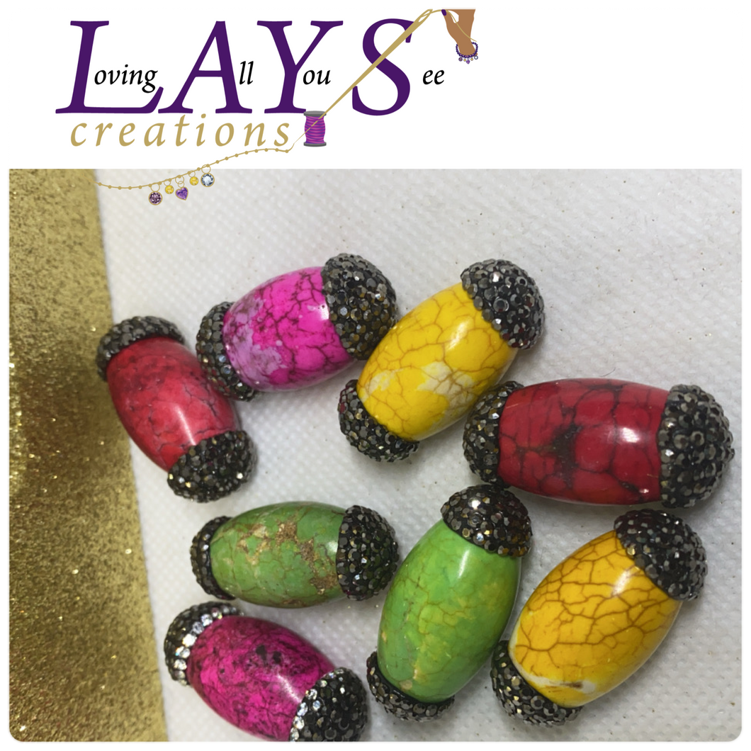 Colorful crystal Pave focal beads- select color