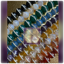 Load image into Gallery viewer, Rhinestone lined inlaid Gemstone strands 10mm

