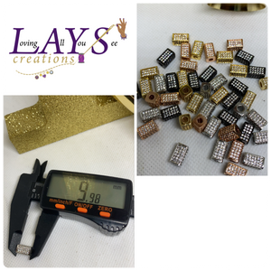 CZ clear stones micropave rectangular spacers