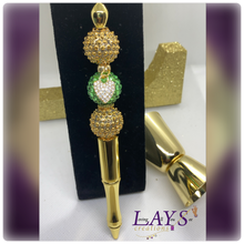 Load image into Gallery viewer, “Money” Gold and Green Heavy Metal Pen
