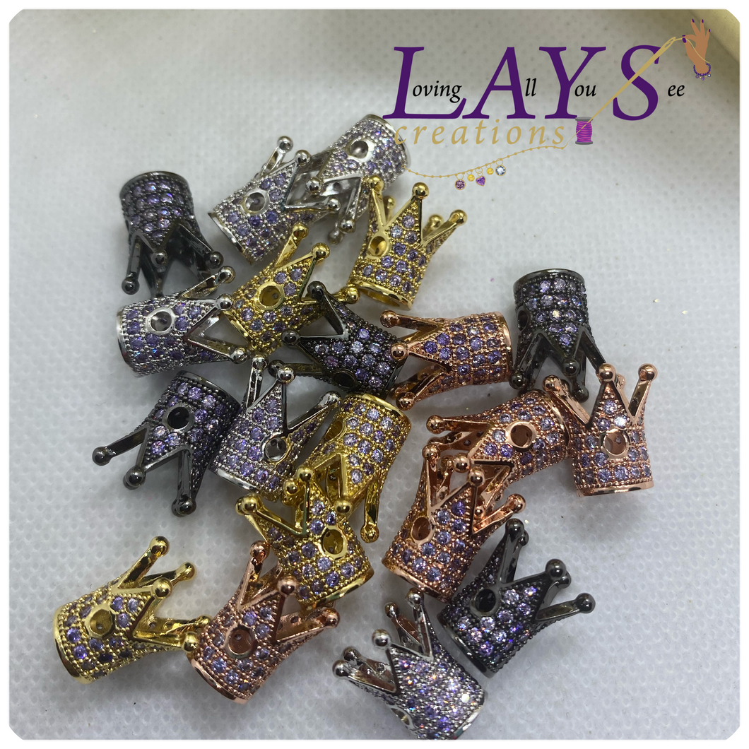 Purple microPave crown spacer 2 tone
