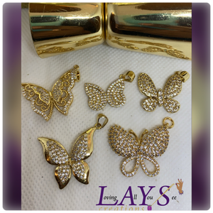 I love butterflies charm Bundle pack- Gold