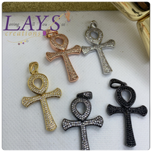 Load image into Gallery viewer, Micro Pave Ankh Charm

