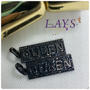 Queen rectangular Micro Pave Charm