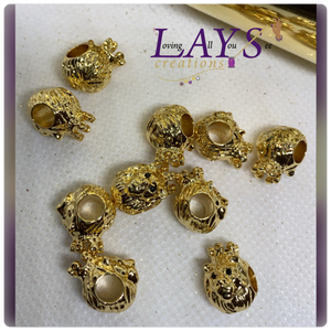 King Lion Spacer bead- Gold