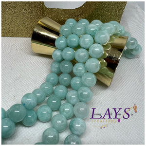 10mm Electroplated Angelite bead strand