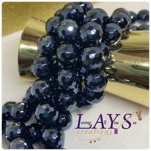 10mm Faceted Electroplated Agate Bead Strands
