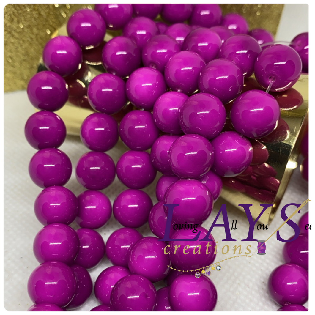 10mm Glass beads- purplish pink