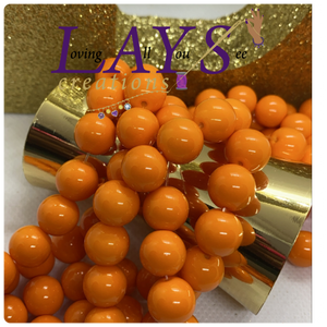 10mm Glass beads- tangerine Orange