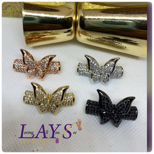Butterfly CZ micro pave Tube Spacer style 1