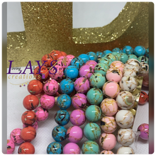Load image into Gallery viewer, 10mm colorful howlite shell bead strand- various colors
