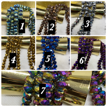 Load image into Gallery viewer, 8mm faceted electroplated crystal rondell bead strands- select color
