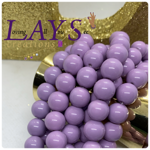 DISCOUNTED 10mm Glass beads SMALL HOLES .7mm string only will work- lavender