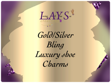Load image into Gallery viewer, Luxury Bling Shoe Charms- Gold or silver base
