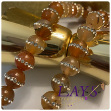 Load image into Gallery viewer, Rhinestone lined inlaid Gemstone strands 10mm
