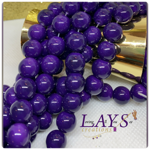 10mm Glass beads- Deep Purple