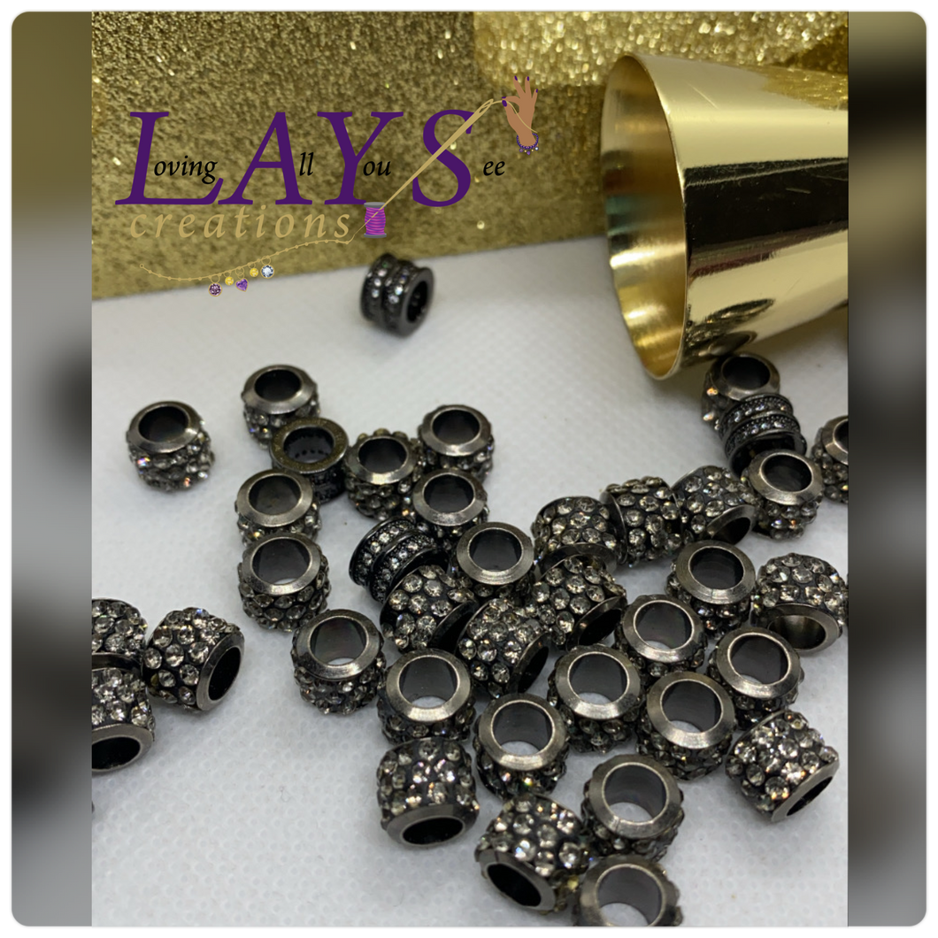 Gunmetal clay large hole spacer beads